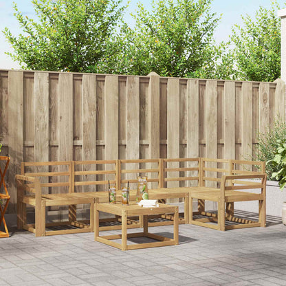 vidaXL Outdoor Sofa Set 6 pcs White Solid Acacia Wood 1