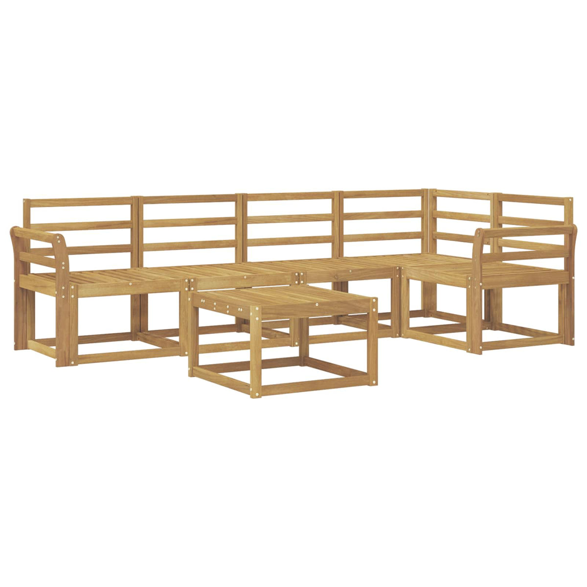 vidaXL Outdoor Sofa Set 6 pcs White Solid Acacia Wood 2