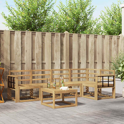 vidaXL Outdoor Sofa Set 6 pcs White Solid Acacia Wood 1
