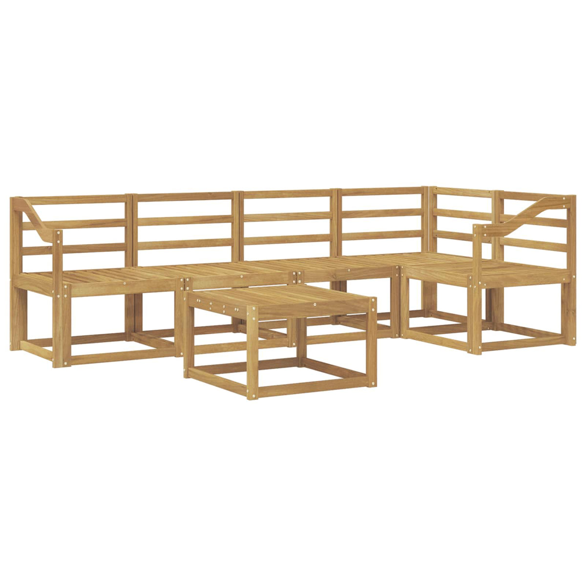 vidaXL Outdoor Sofa Set 6 pcs White Solid Acacia Wood 2