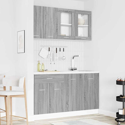 vidaXL Kitchen Unit LYON 4 pcs Grey sonoma Engineered Wood 1