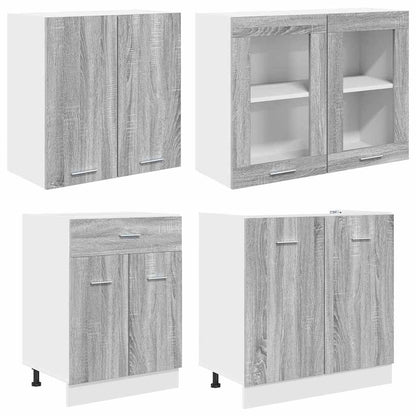 vidaXL Kitchen Unit LYON 4 pcs Grey sonoma Engineered Wood 4