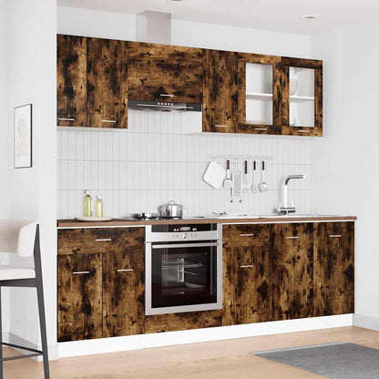 Kitchen Unit Lyon 8 pcs Engineered Wood Smoked oak