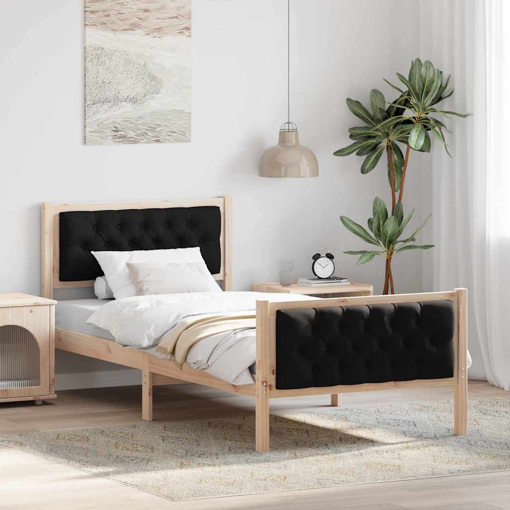 vidaXL Bed Frame Light Grey Solid Pine Wood