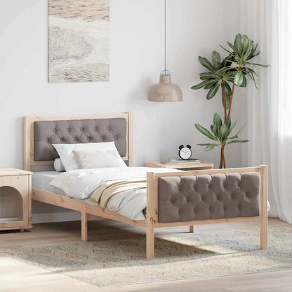 vidaXL Bed Frame Light Grey Solid Pine Wood