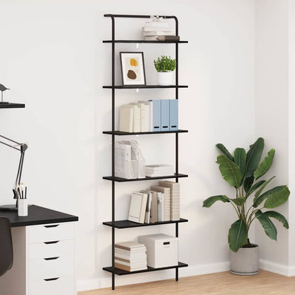Bookshelf 5-Tier Engineered wood Black oak 60 x 24 x 203 cm