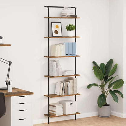 Bookshelf 5-Tier Engineered wood Old wood 60 x 24 x 203 cm
