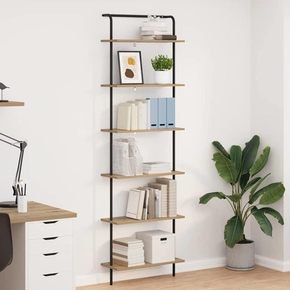 Bookshelf 5-Tier Engineered wood Artisan oak 60 x 24 x 203 cm