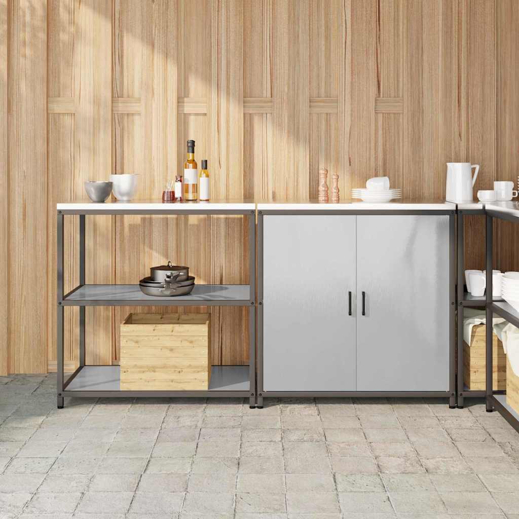 vidaXL Kitchen Storage Set HATTEM 2 pcs Silver
