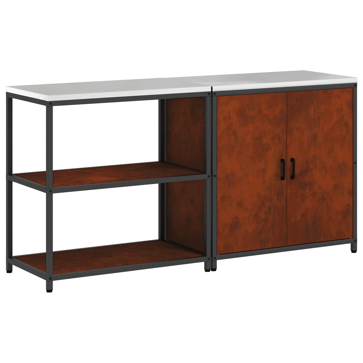 vidaXL Kitchen Storage Set HATTEM 2 pcs Rusty Steel 2