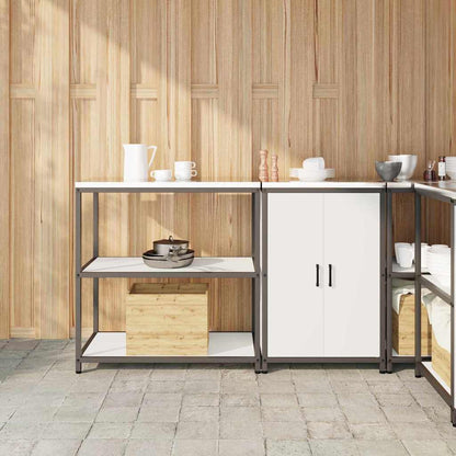 vidaXL Kitchen Storage Set HATTEM 2 pcs White Cold-rolled Steel 1