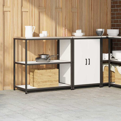 vidaXL Kitchen Storage Set HATTEM 2 pcs White Cold-rolled Steel 4