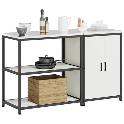 vidaXL Kitchen Storage Set HATTEM 2 pcs White Cold-rolled Steel 3