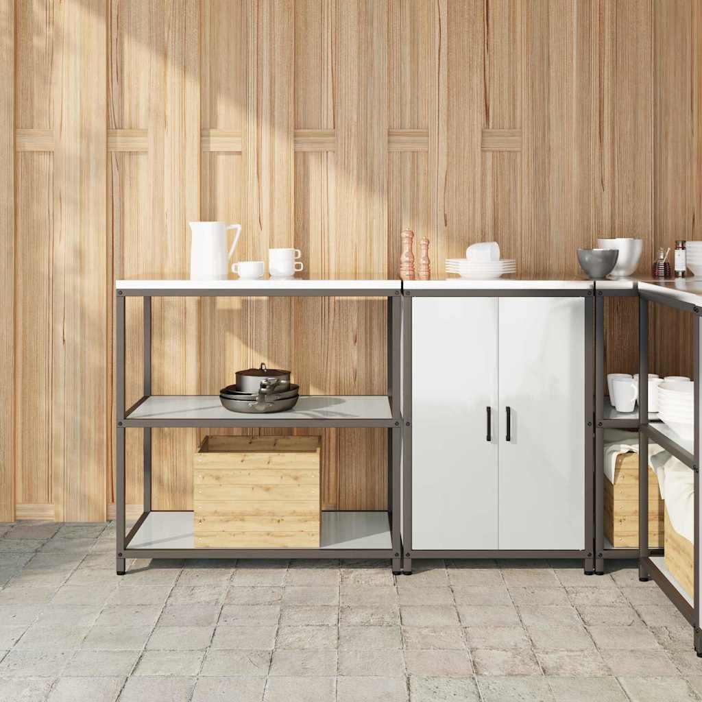 vidaXL Kitchen Storage Set HATTEM 2 pcs Silver Galvanised Steel 1