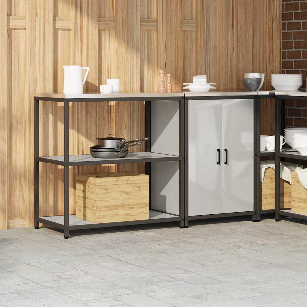 vidaXL Kitchen Storage Set HATTEM 2 pcs Silver Galvanised Steel 4