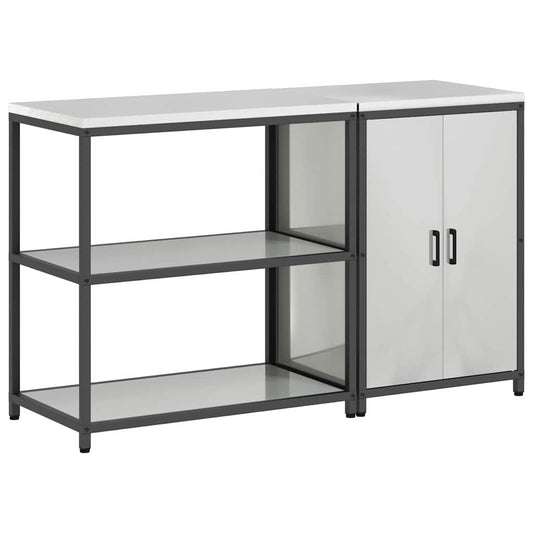 Kitchen Storage Set HATTEM 2 pcs Silver Galvanised steel 150 x 50 x 92 cm