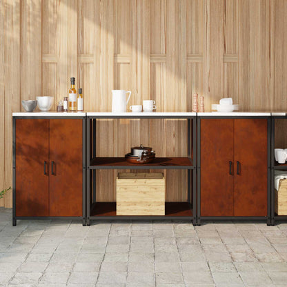 vidaXL Kitchen Storage Set HATTEM 3 pcs Rusty Steel 1