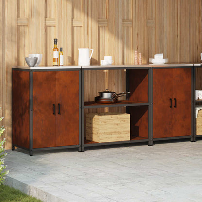 vidaXL Kitchen Storage Set HATTEM 3 pcs Rusty Steel 4