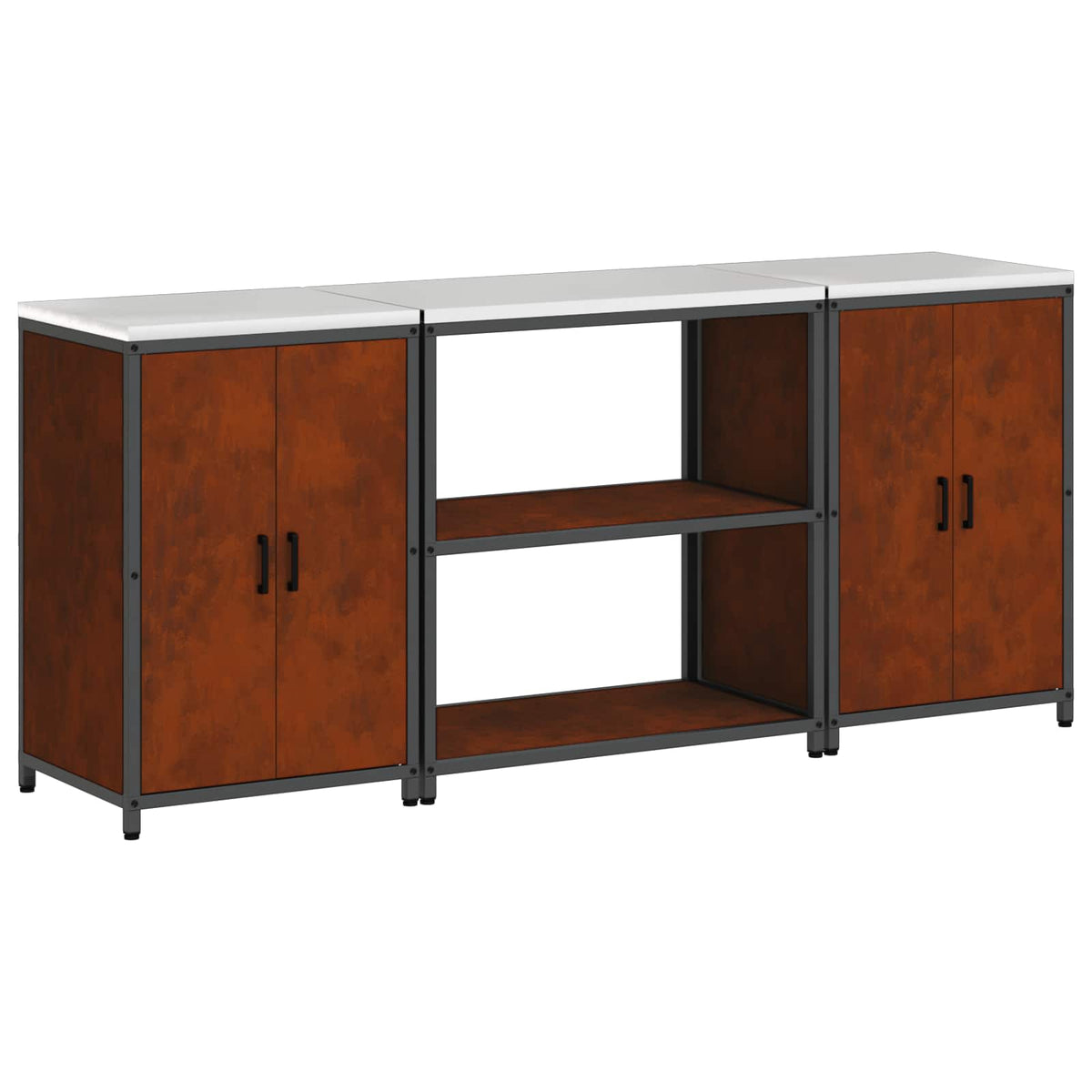 vidaXL Kitchen Storage Set HATTEM 3 pcs Rusty Steel 2