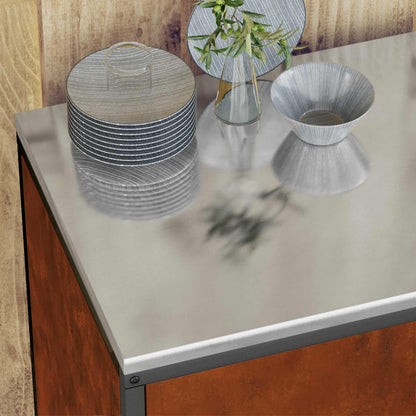 vidaXL Kitchen Storage Set HATTEM 2 pcs Rusty Steel 5