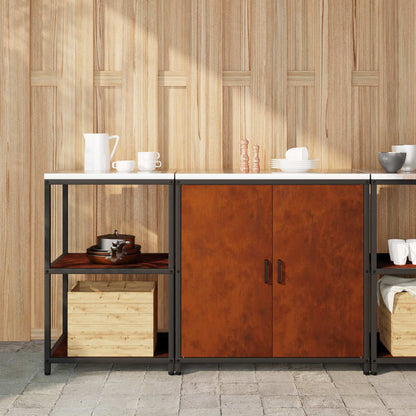 vidaXL Kitchen Storage Set HATTEM 2 pcs Rusty Steel 1
