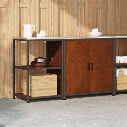 vidaXL Kitchen Storage Set HATTEM 2 pcs Rusty Steel 4