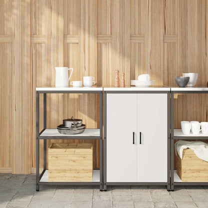 vidaXL Kitchen Storage Set HATTEM 2 pcs White Cold-rolled Steel 1