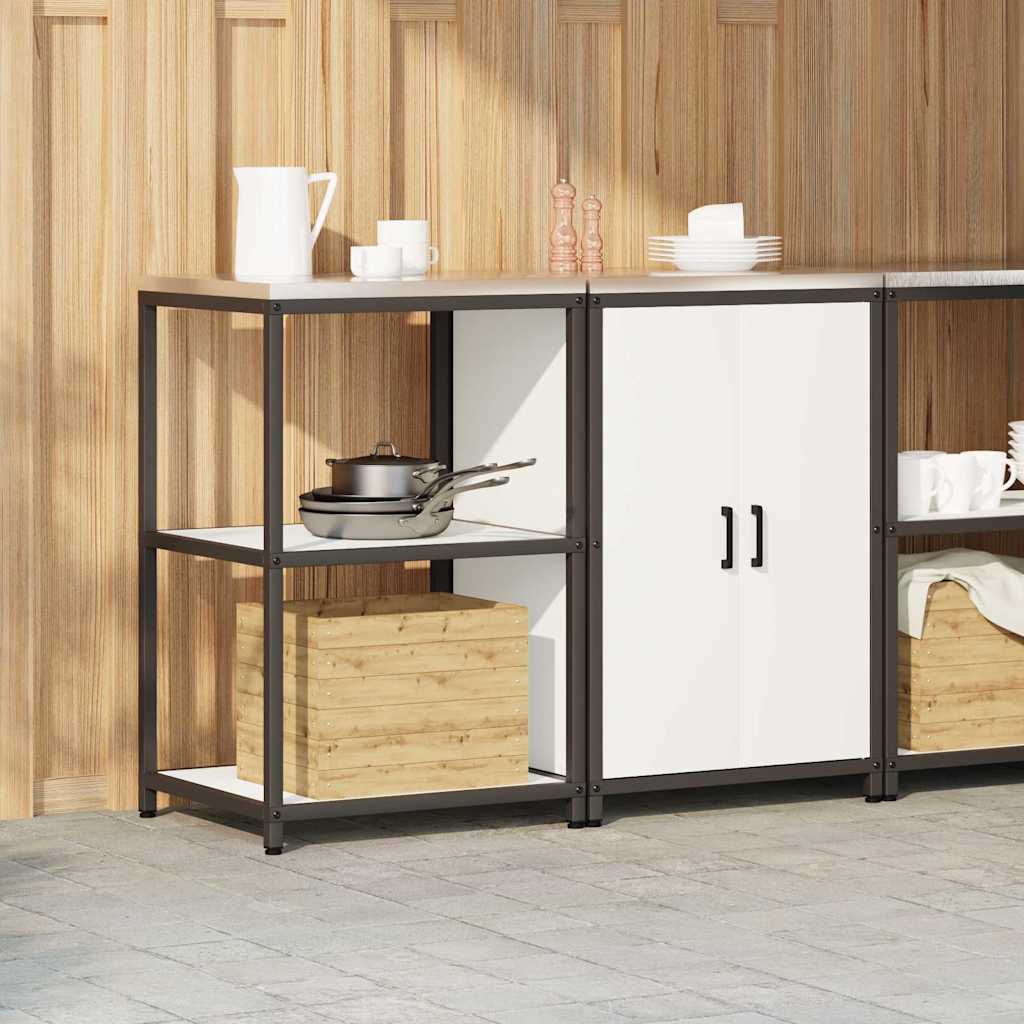 vidaXL Kitchen Storage Set HATTEM 2 pcs White Cold-rolled Steel 4
