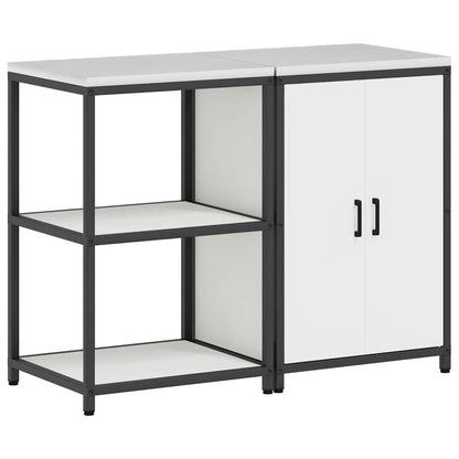 vidaXL Kitchen Storage Set HATTEM 2 pcs White Cold-rolled Steel 2