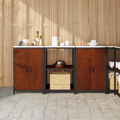vidaXL Kitchen Storage Set HATTEM 3 pcs Rusty Steel 1