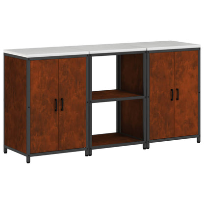 vidaXL Kitchen Storage Set HATTEM 3 pcs Rusty Steel 2