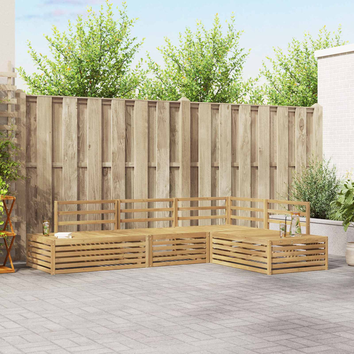 5 pcs Outdoor Sofa White