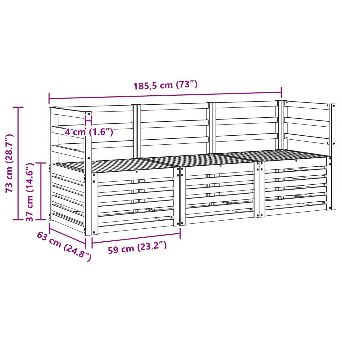 vidaXL Sofa Sets Solid Acacia Wood 5