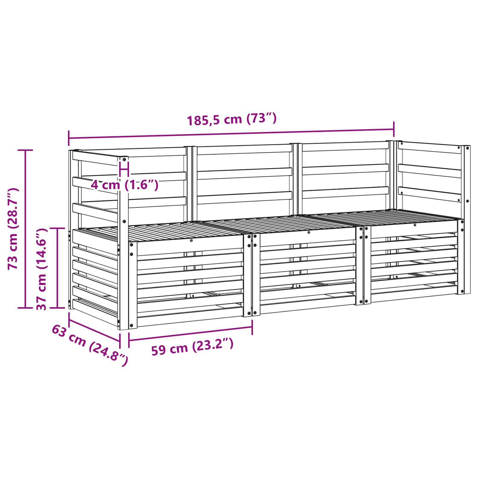 vidaXL Sofa Sets Solid Acacia Wood 5