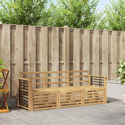 vidaXL Outdoor Sofa Set 3 pcs 3-Seaters Solid Acacia Wood White