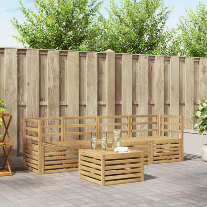 vidaXL Outdoor Sofa Set 5 pcs White Solid Acacia Wood 1
