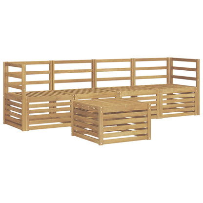 vidaXL Outdoor Sofa Set 5 pcs White Solid Acacia Wood 2