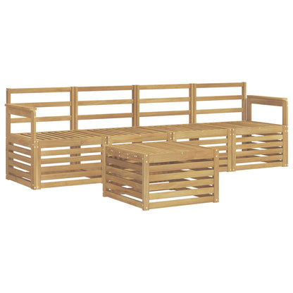 vidaXL Outdoor Sofa Set 5 pcs White Solid Acacia Wood 2