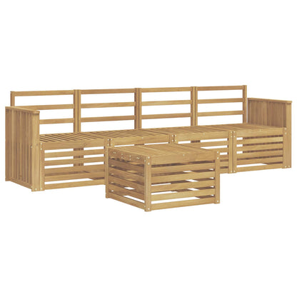 vidaXL Outdoor Sofa Set 5 pcs White Solid Acacia Wood 2