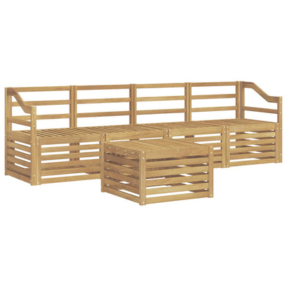 vidaXL Outdoor Sofa Set 5 pcs White Solid Acacia Wood 2
