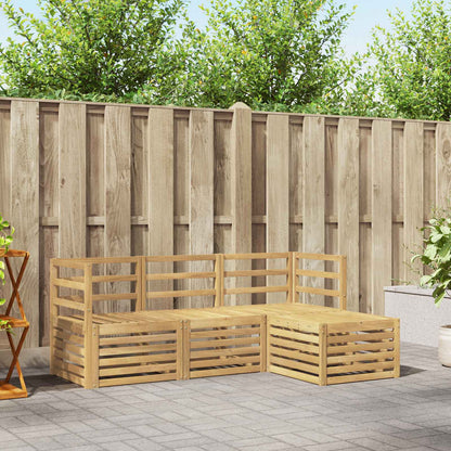 vidaXL Outdoor Sofa Set 4 pcs White Solid Acacia Wood 1