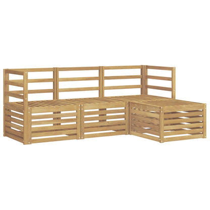vidaXL Outdoor Sofa Set 4 pcs White Solid Acacia Wood 2
