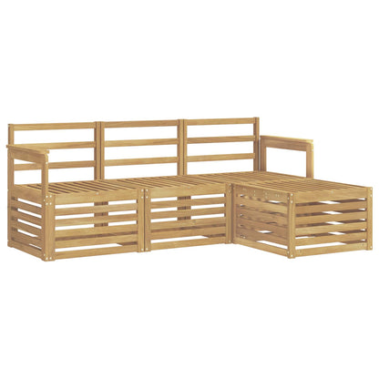 vidaXL Outdoor Sofa Set 4 pcs White Solid Acacia Wood 2