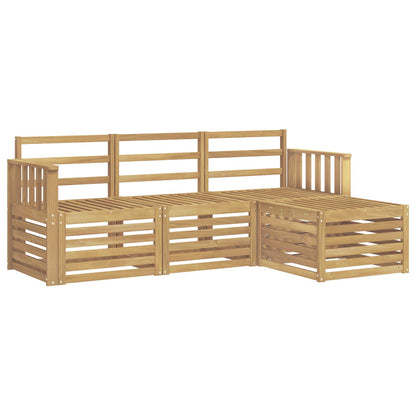 vidaXL Outdoor Sofa Set 4 pcs White Solid Acacia Wood 2