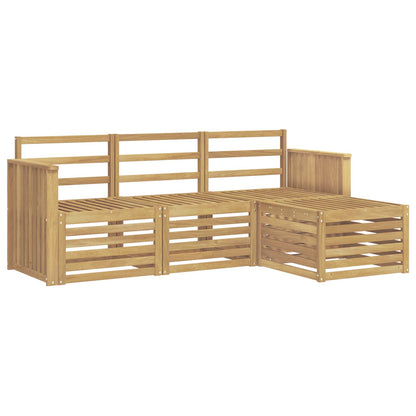 vidaXL Outdoor Sofa Set 4 pcs White Solid Acacia Wood 2