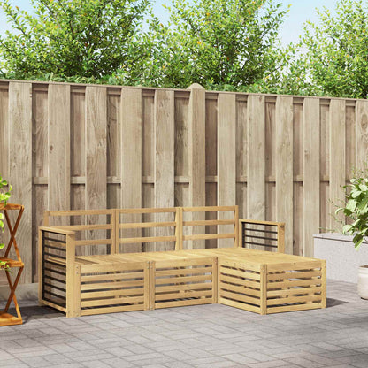 vidaXL Outdoor Sofa Set 4 pcs White Solid Acacia Wood 1