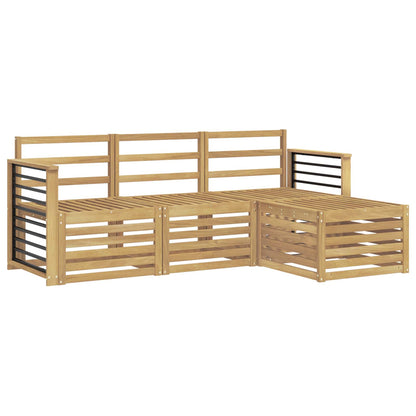 vidaXL Outdoor Sofa Set 4 pcs White Solid Acacia Wood 2
