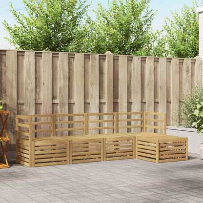 vidaXL Outdoor Sofa Set 5 pcs White Solid Acacia Wood 1