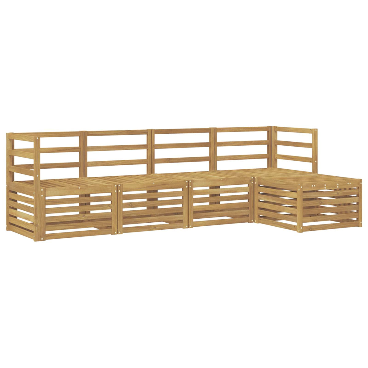 vidaXL Outdoor Sofa Set 5 pcs White Solid Acacia Wood 2