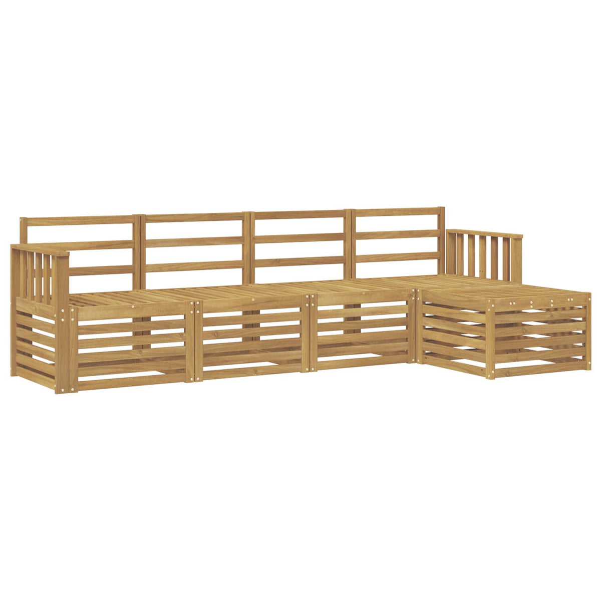 vidaXL Outdoor Sofa Set 5 pcs White Solid Acacia Wood 2